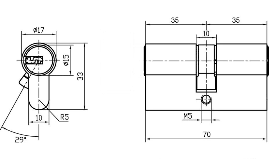 Цилиндровый механизм 70C BL  (Morelli)