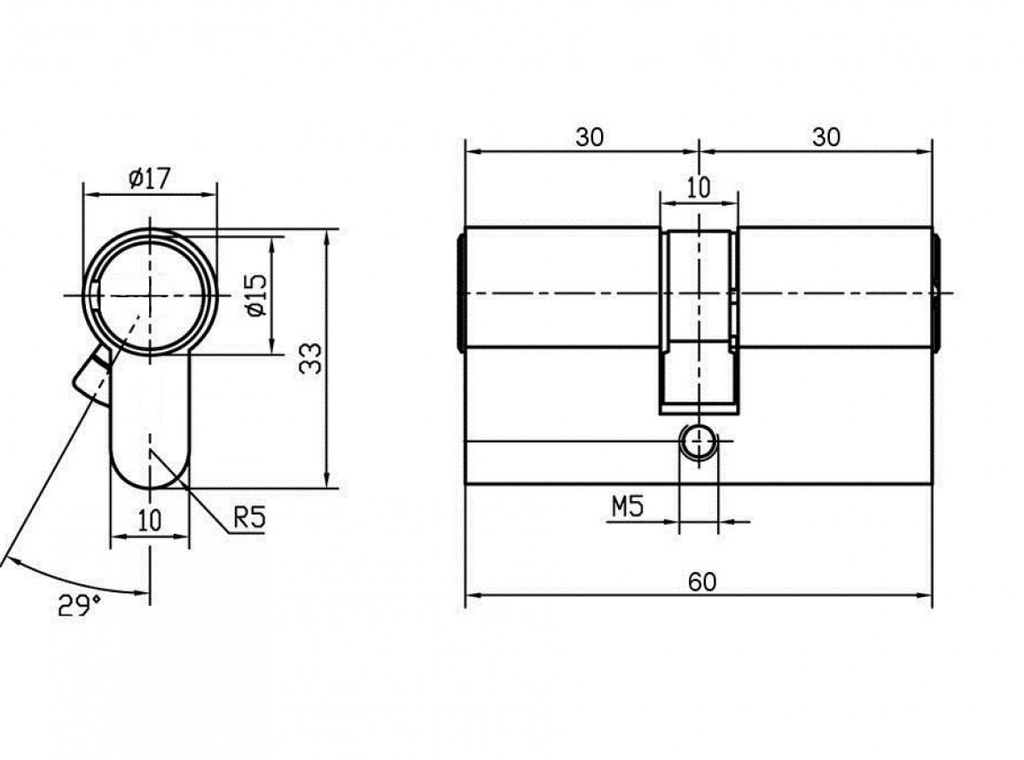 Цилиндровый механизм 60C BL  (Morelli)