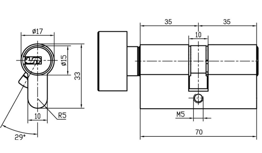 Цилиндровый механизм 70CК BL (Morelli)